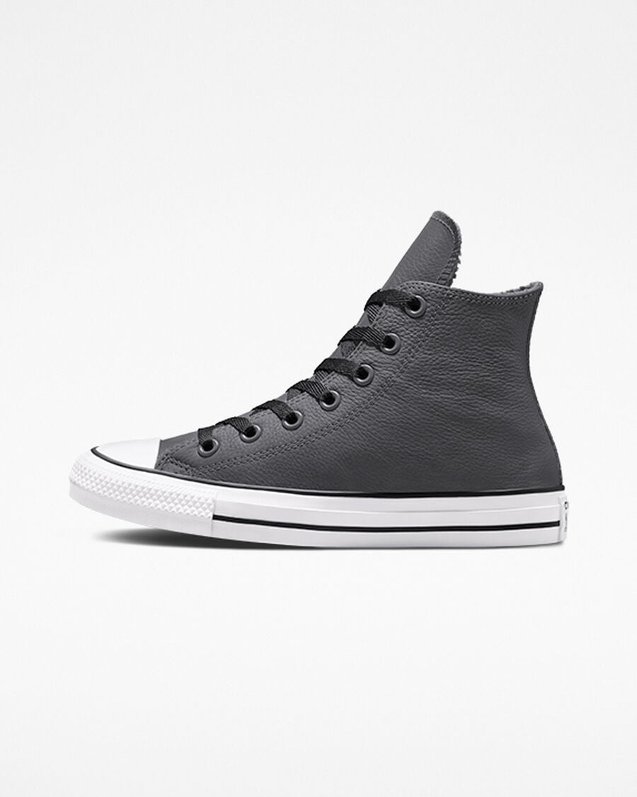 Faux-Fur Lined Leather High Top Sneaker