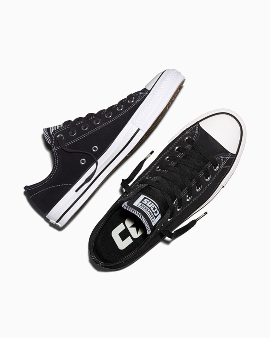 Suede Skate Low Top Sneaker - Black - Black/Black/White