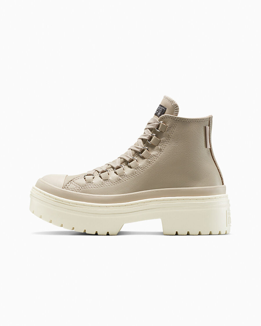 Women's Water-Resistant Leather Lug Sole Boot - Papyrus/Papyrus/Egret