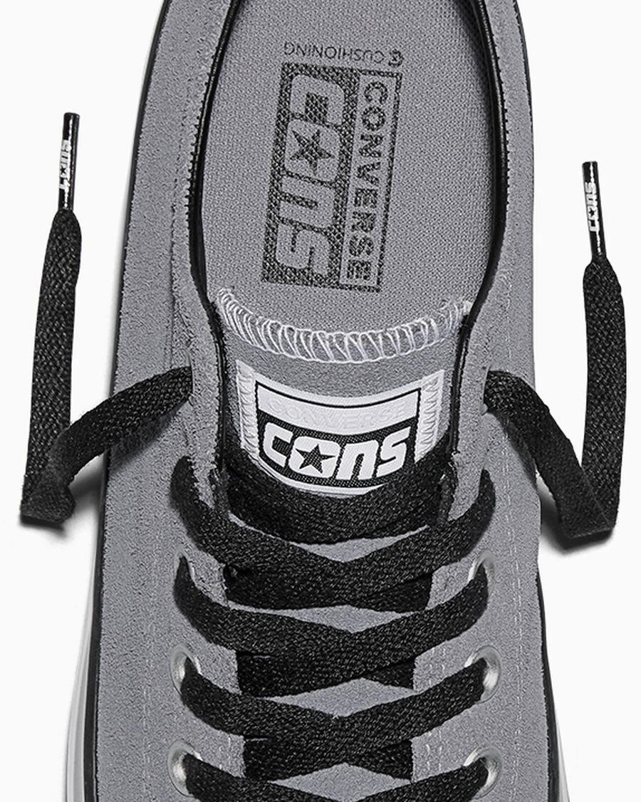 Suede Skate Low Top Sneaker - Black - Thunder Whale Grey/Black/White