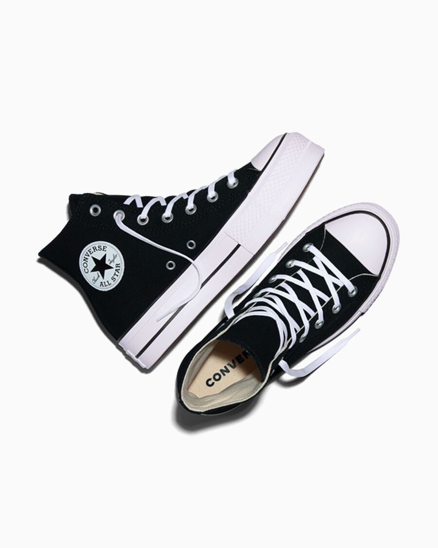 Canvas Platform High-Top Sneaker - Black/White/White