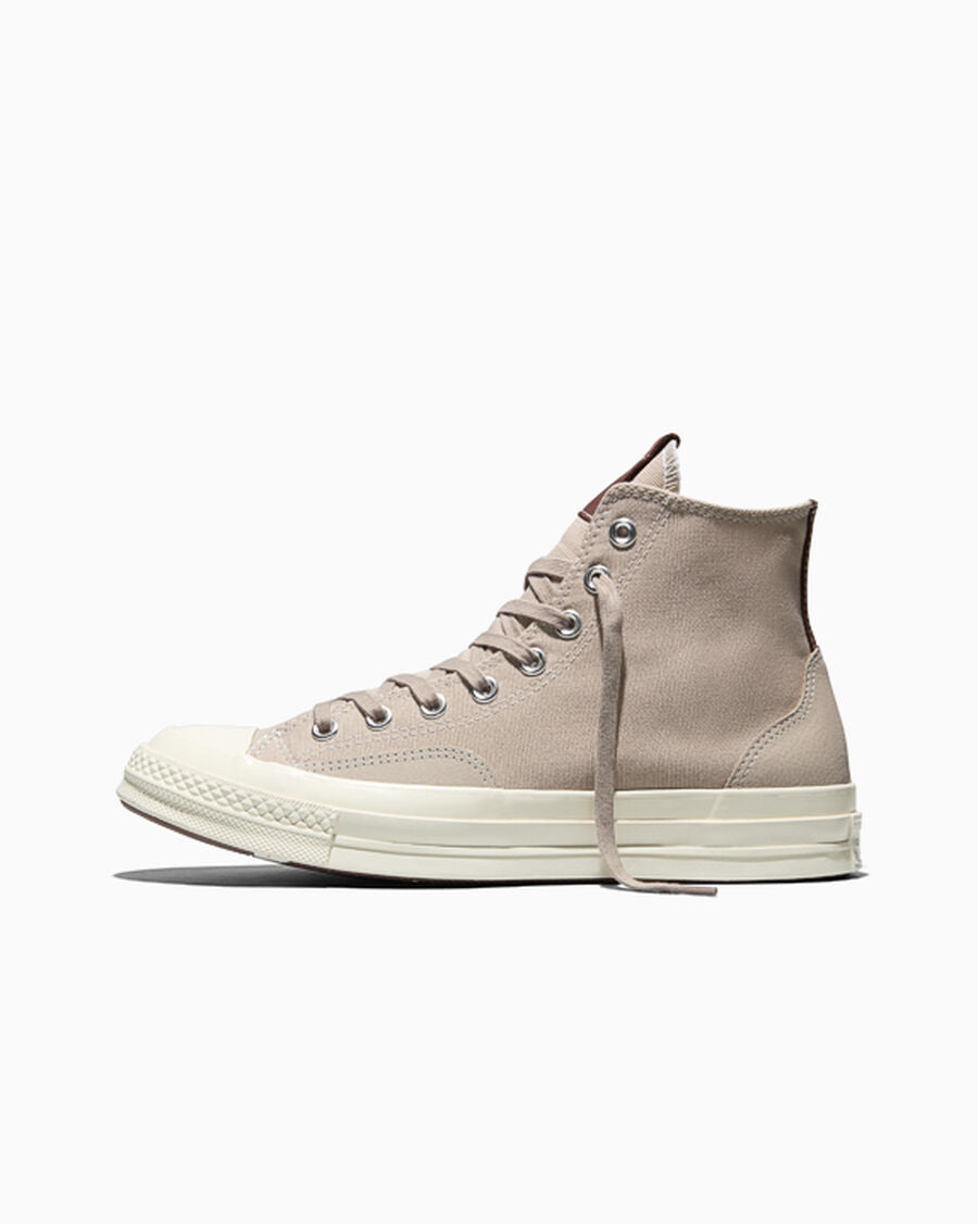 Canvas And Suede High-Top Sneaker - Papyrus Brown/Egret/Twilight Blush Brown