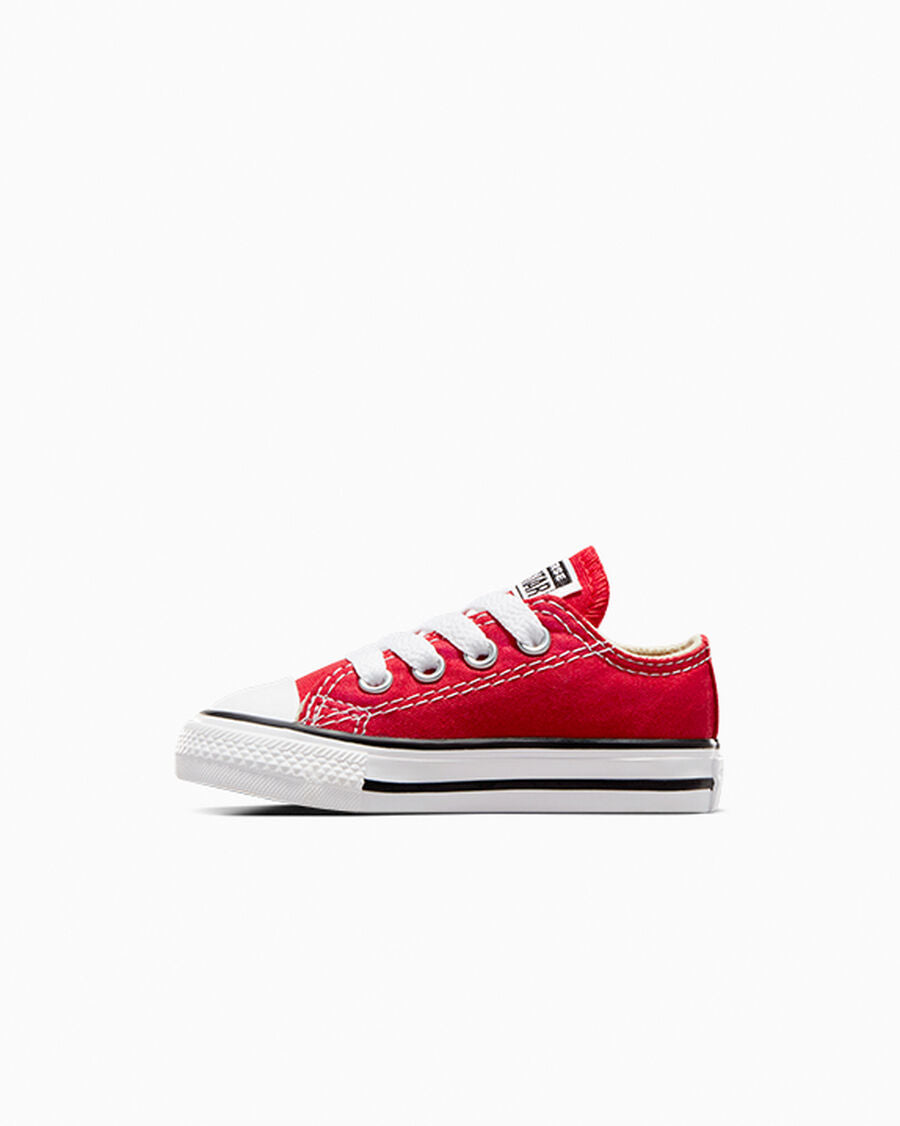 Canvas Low Top Sneaker - Black - Red