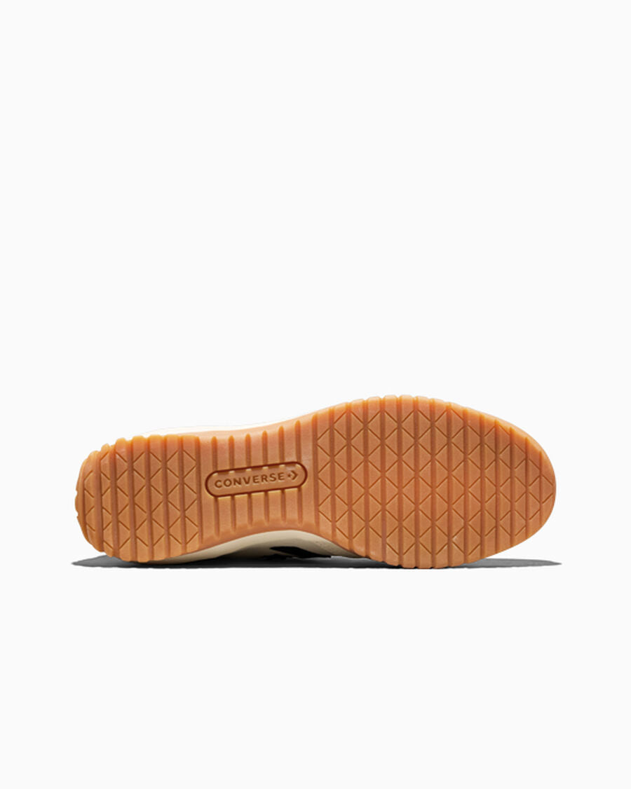 Unisex Nylon And Suede Low-Top Trainer - Egret/Black/Honey