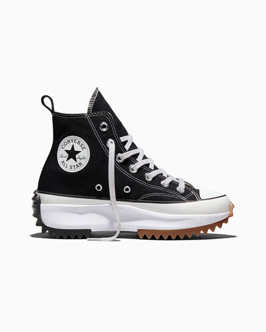 Canvas Platform High-Top Sneaker - Black/White/Gum