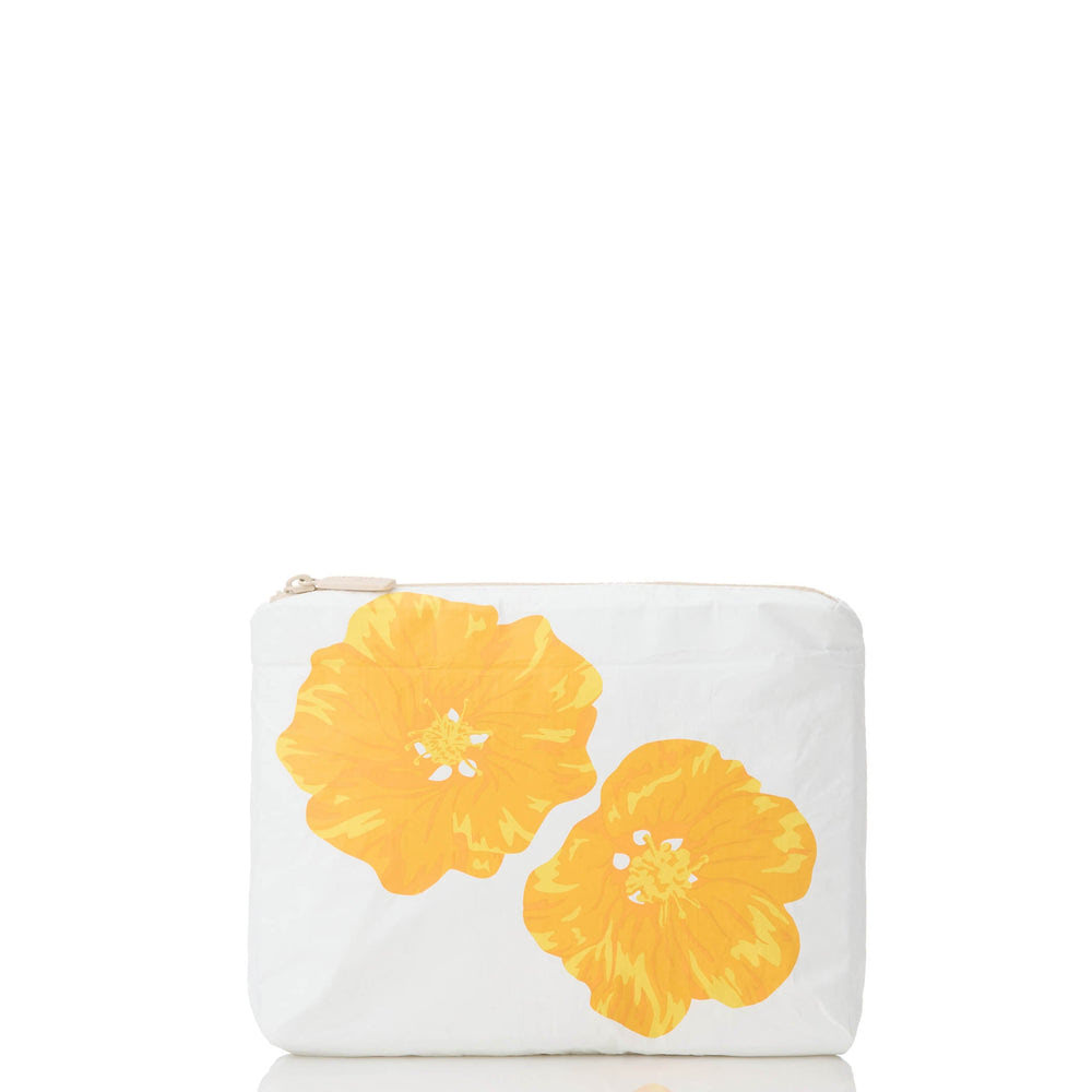 Small Nylon Pouch - Yellow Floral