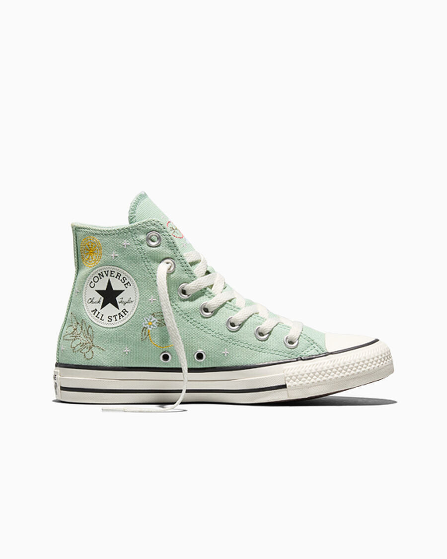 Canvas High Top Sneaker With Embroidery