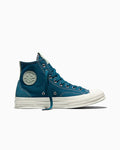 Canvas And Suede High-Top Sneaker - Murky Waters Blue/Egret/Thyme Again Green