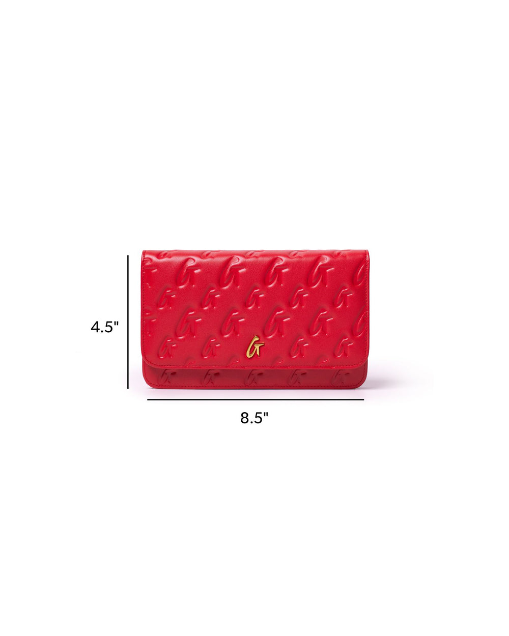 Leather Wallet Crossbody - Red