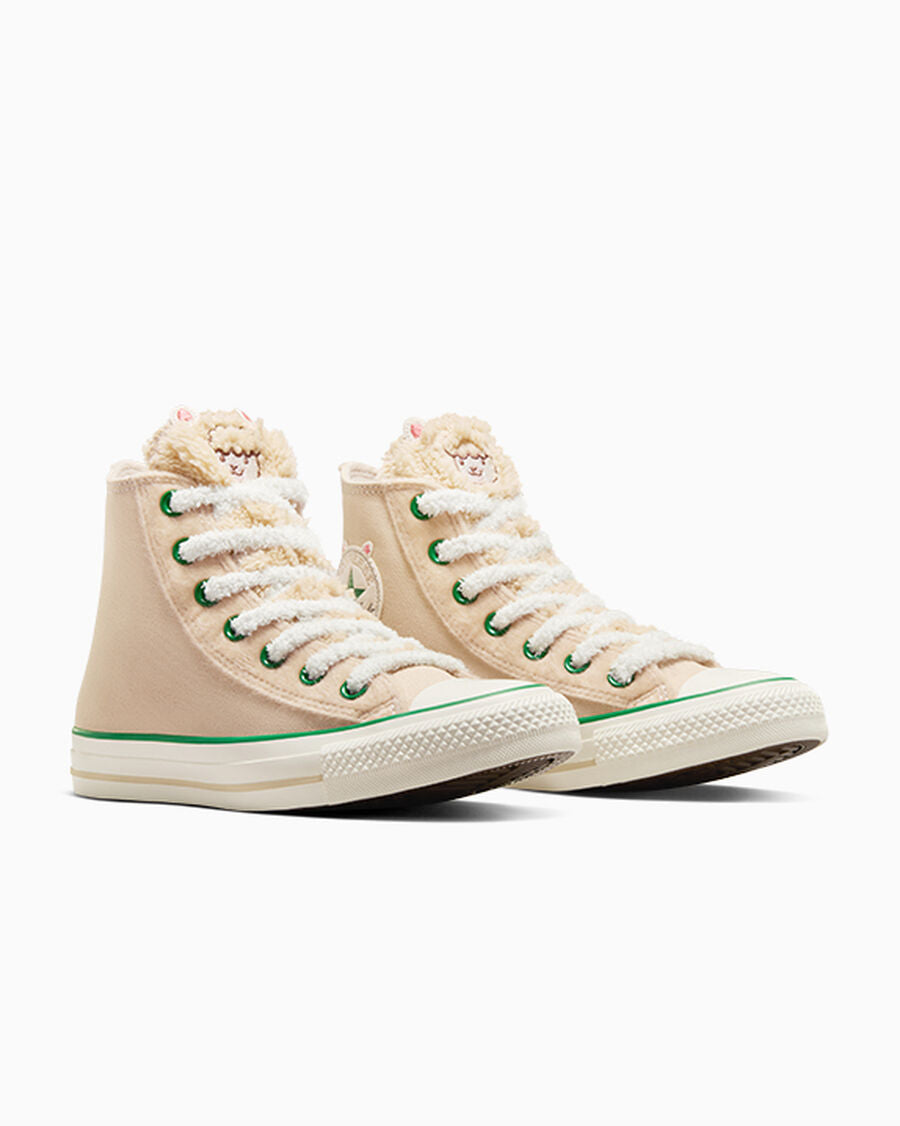 Faux Fur Animal Canvas High Top Sneaker