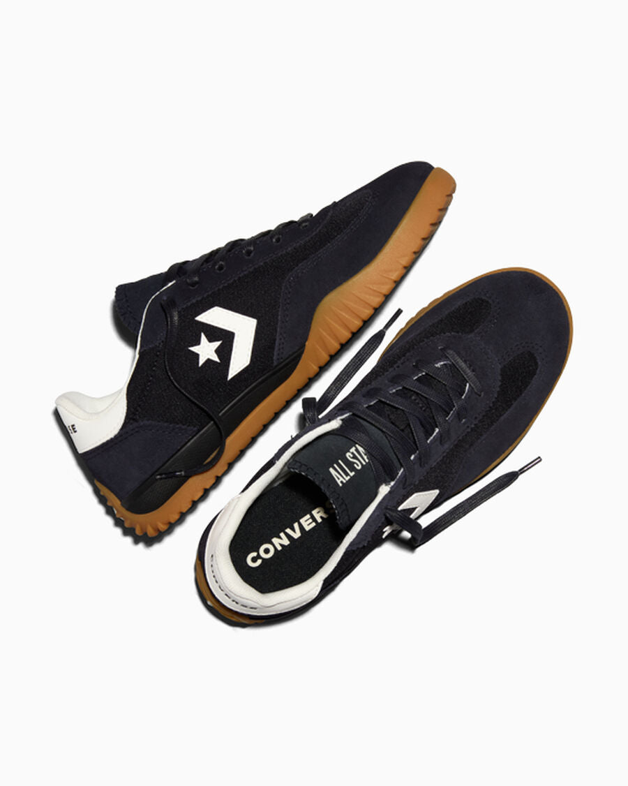 Unisex Nylon And Suede Low-Top Trainer - Black/Egret/Honey