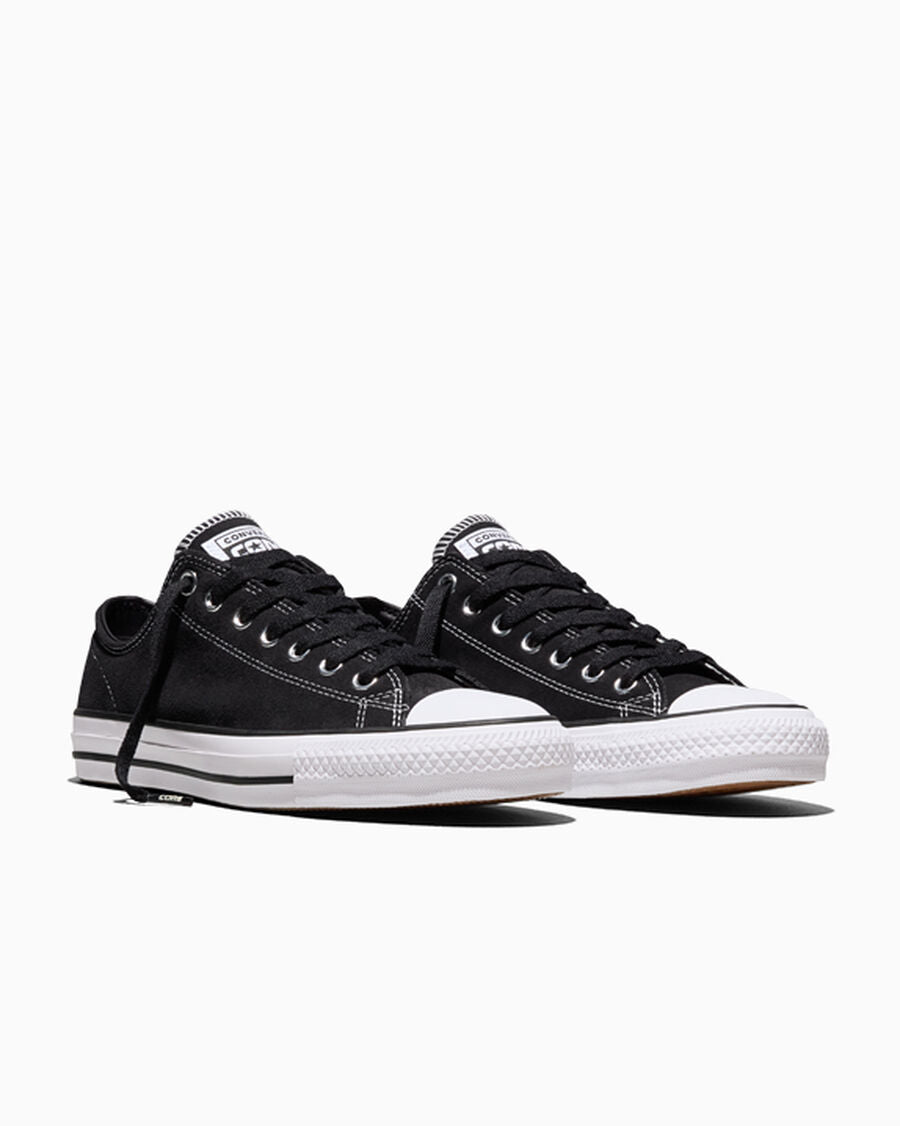 Suede Skate Low Top Sneaker - Black - Black/Black/White