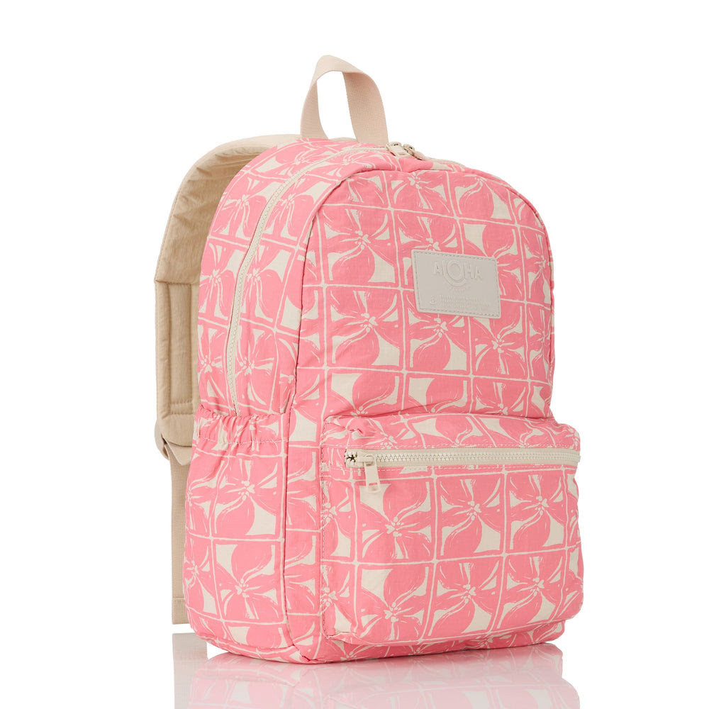 Ripstop Nylon Laptop Backpack - Floral Grid