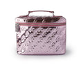 Large Metallic Vegan Leather Toiletry Bag - Pink