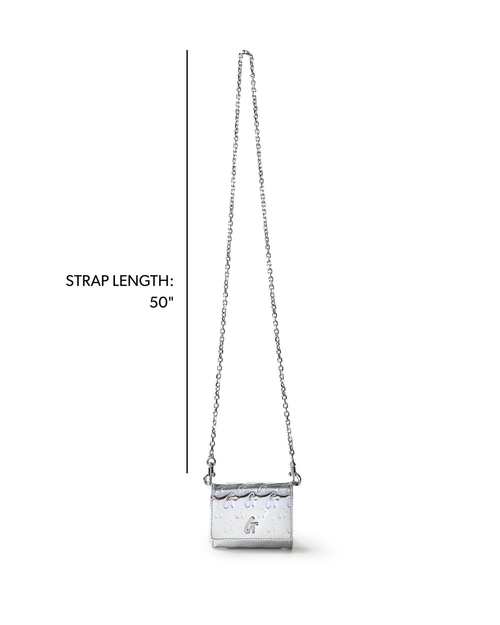 Metallic Vegan Leather Wallet Crossbody - Silver