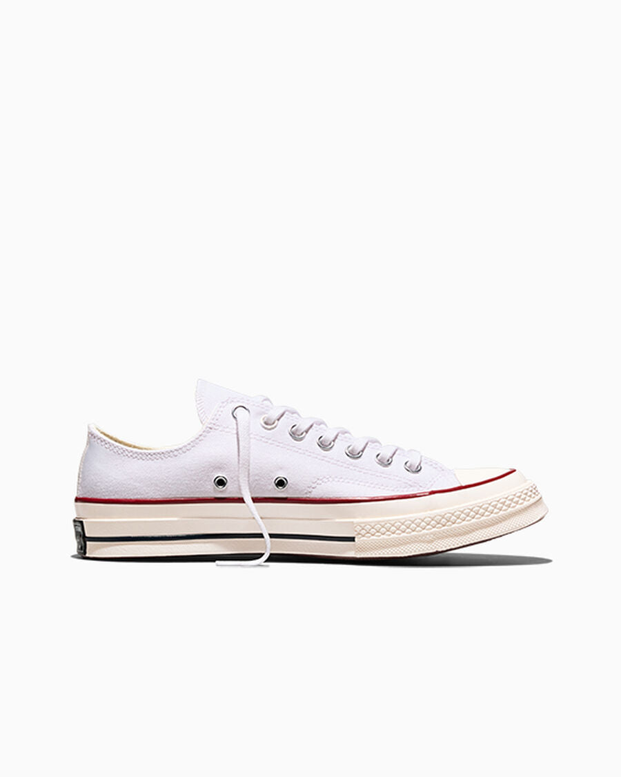 Heavyweight Canvas Low Top Sneaker - Black - White/Garnet/Egret