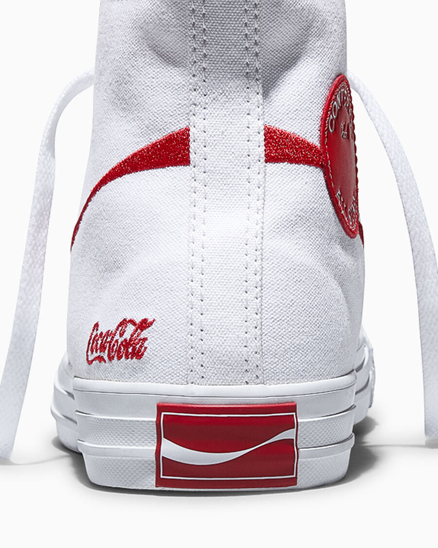 Canvas High Top Sneaker - White Red - White/Racing Red/White