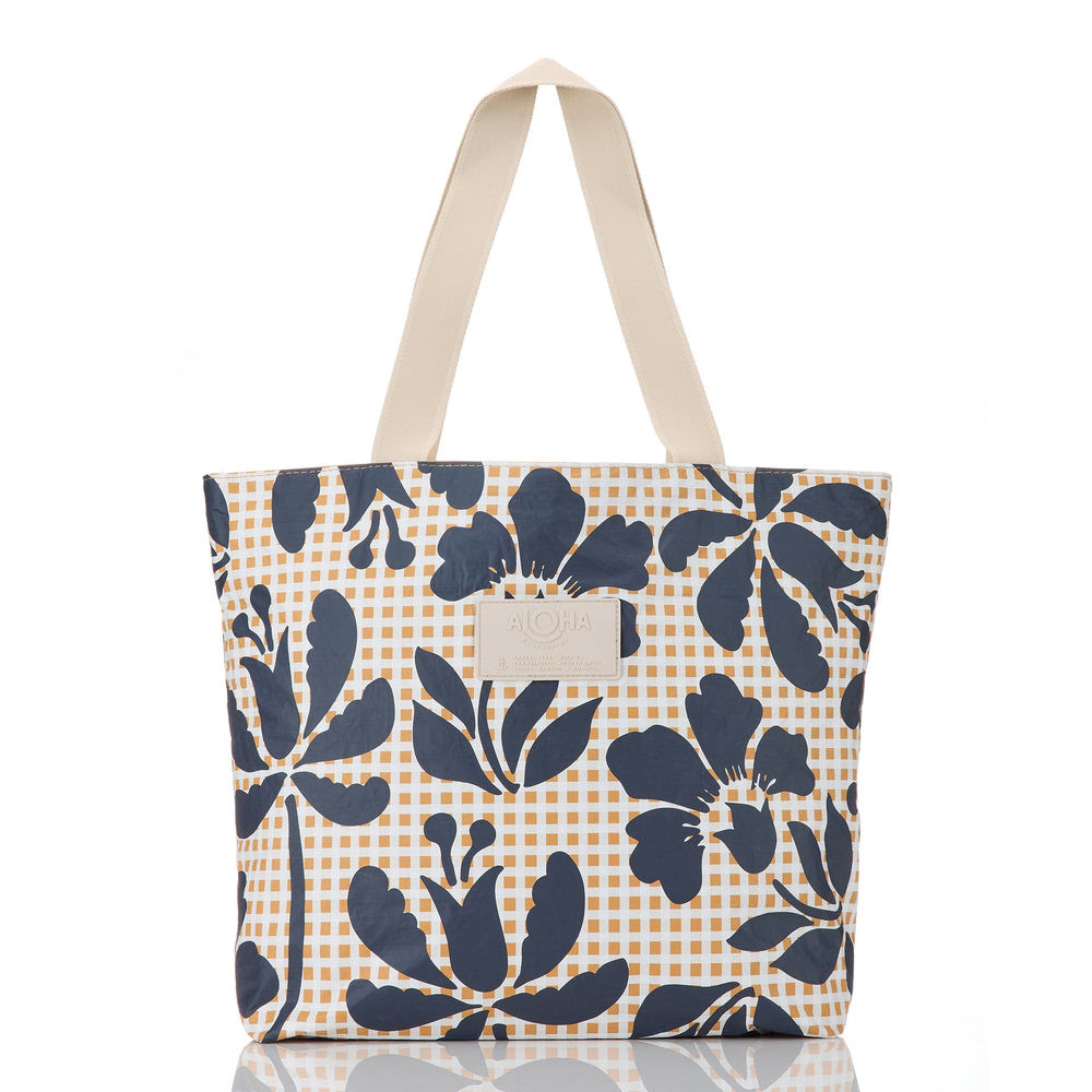 Nylon Travel Tote - Floral Gingham