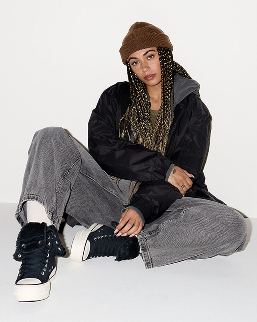 Women's Platform Suede Fold-Over High-Top