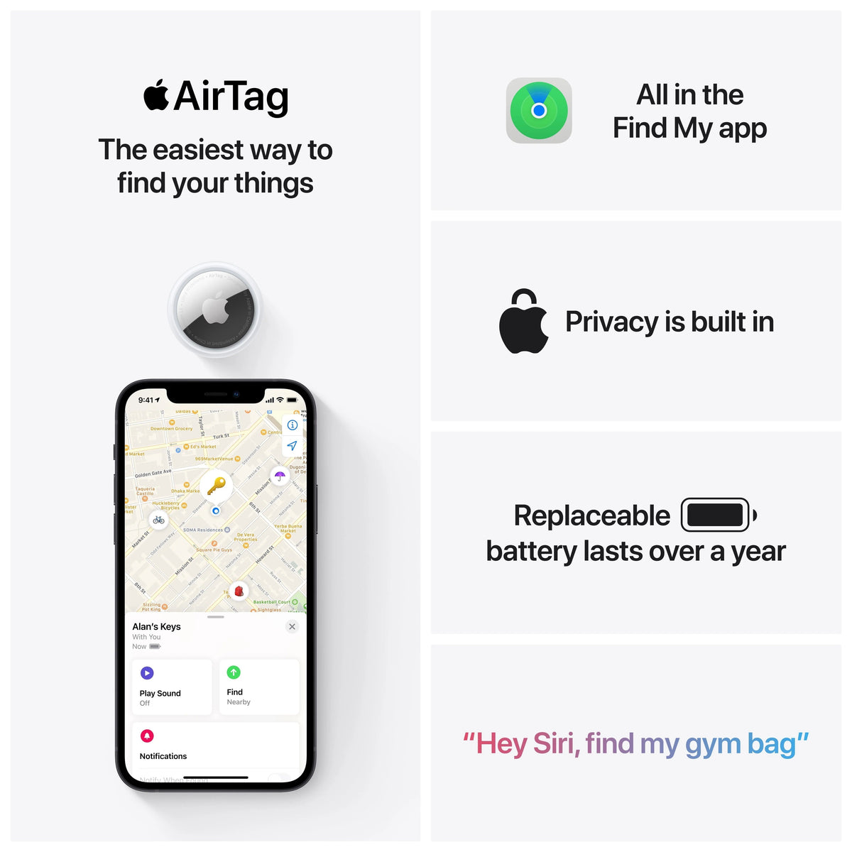 Apple AirTag Item Tracker - 4 Pack