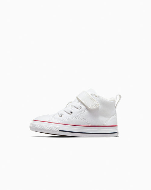Canvas Easy-On Mid-Top Sneaker - White/Red/Blue