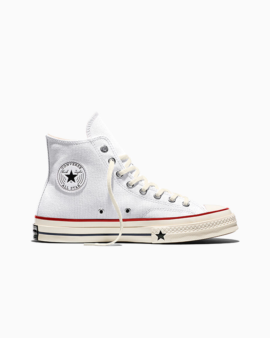 Unisex Heavyweight Canvas High-Top Sneaker - White/Garnet/Egret