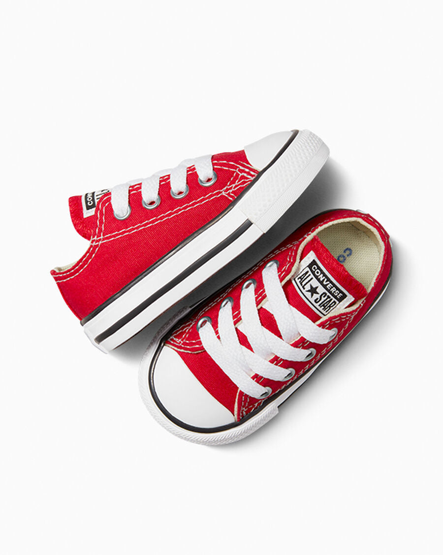 Canvas Low Top Sneaker - Black - Red