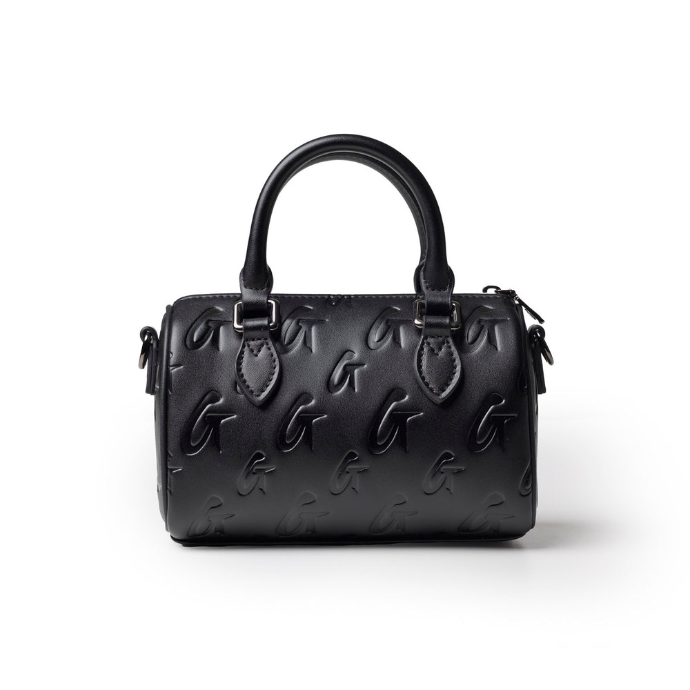 Nano Vegan Leather Boston Bag - Black