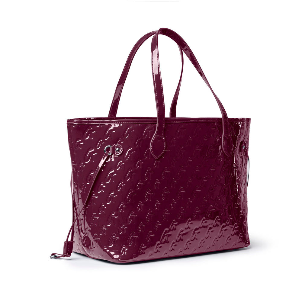 Vegan Leather Laptop Tote With Wristlet - Burgundy