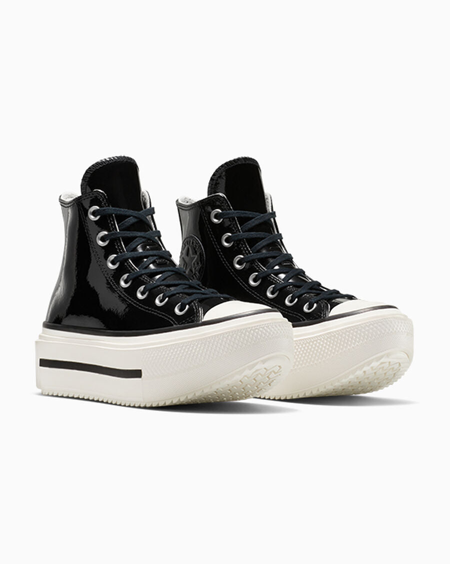 Unisex Patent Leather Platform High-Top