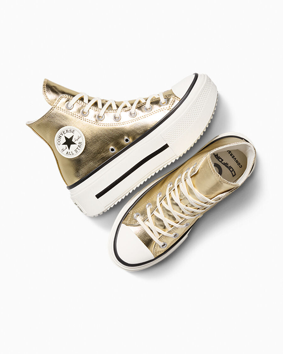 Metallic Canvas Platform High Top Sneaker
