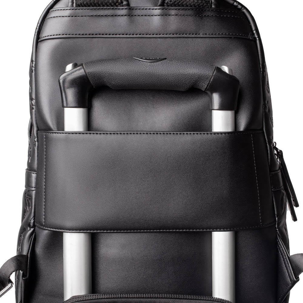 Vegan Leather Laptop Backpack - Black