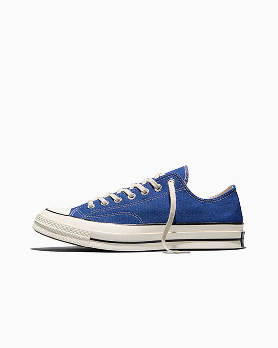Heavyweight Canvas Low Top Sneaker - Black - Armor Blue/Egret/Black