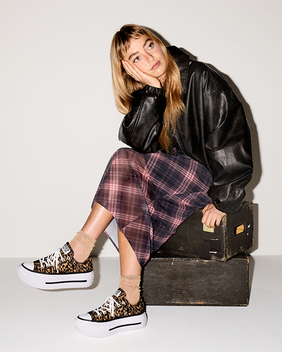 Canvas Platform Low Top Sneaker - Leopard