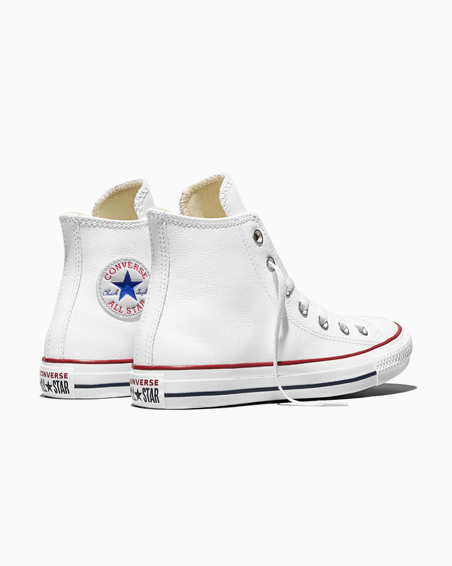 Leather High Top Sneaker - Black - White