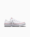Kids Canvas Platform Low Top Sneaker - Black - White/Garnet/Navy
