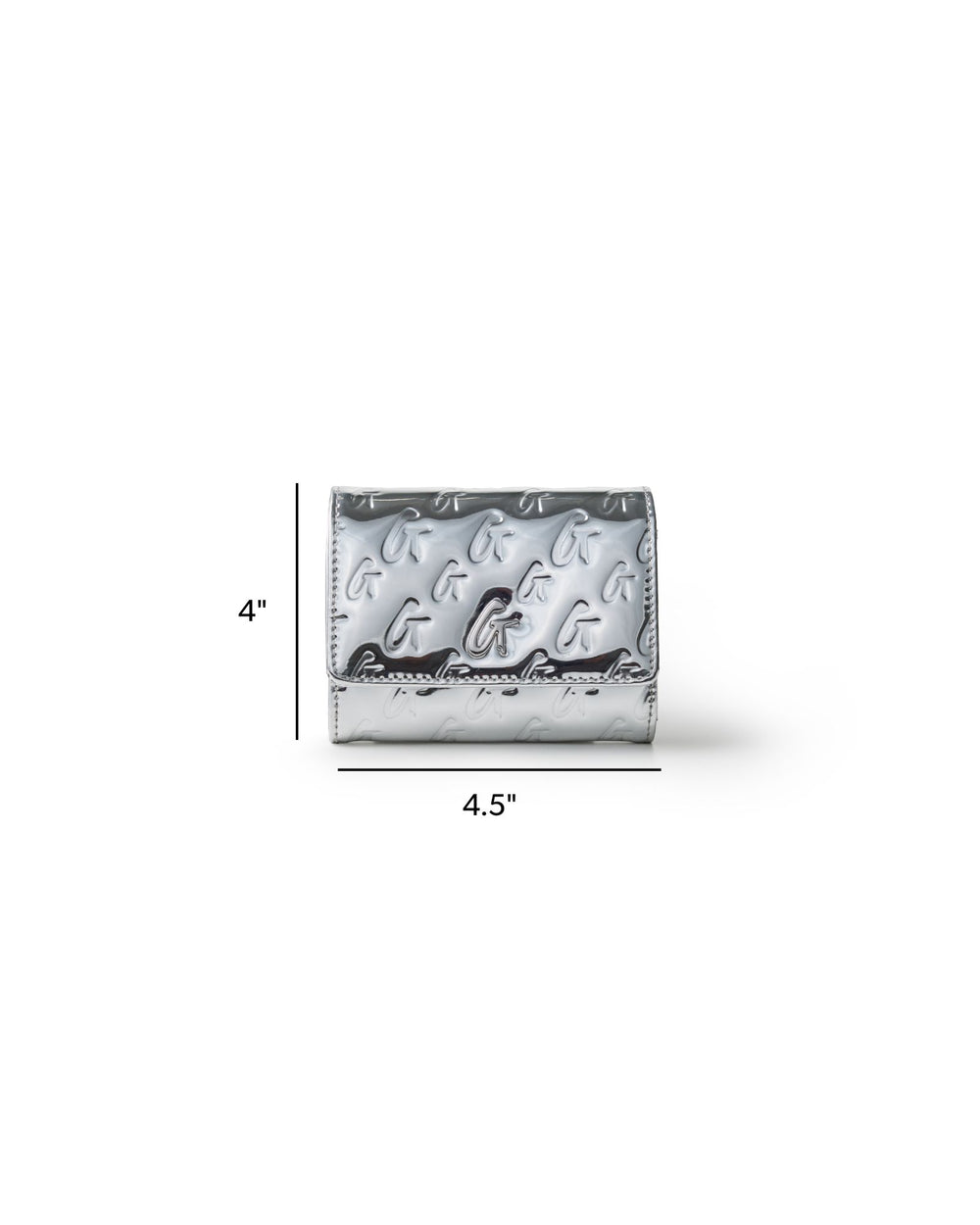 Metallic Vegan Leather Wallet Crossbody - Silver
