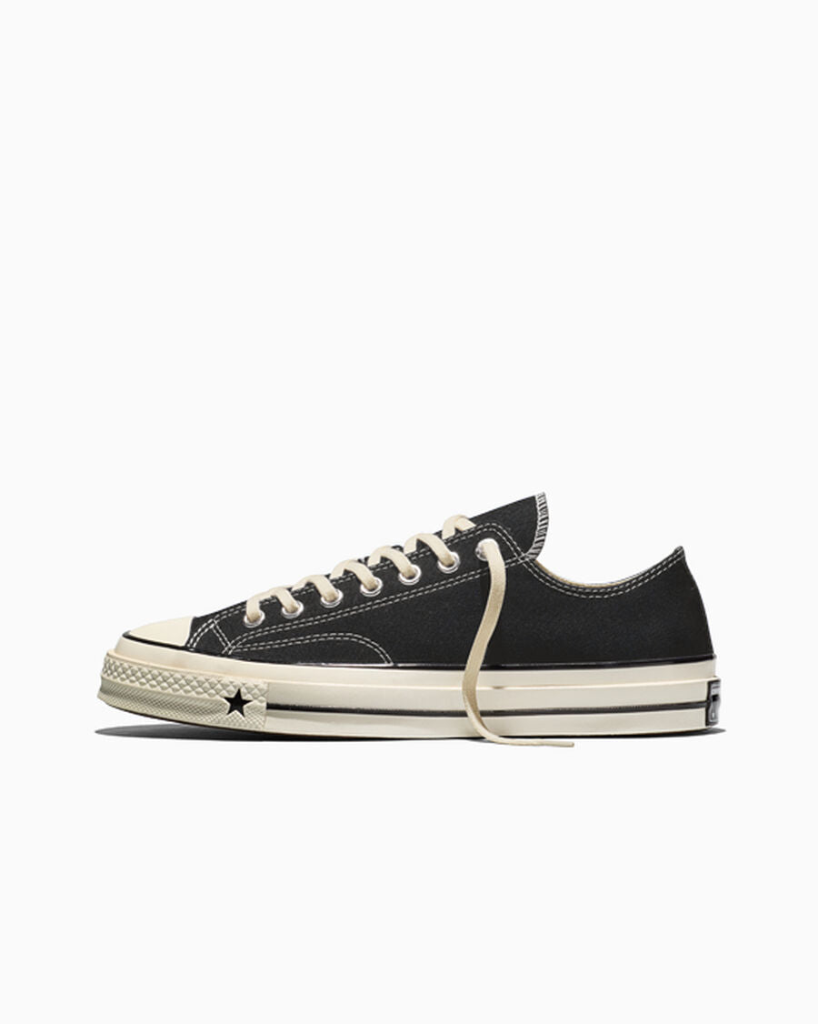 Unisex Heavyweight Canvas Low-Top Sneaker - Black/Black/Egret