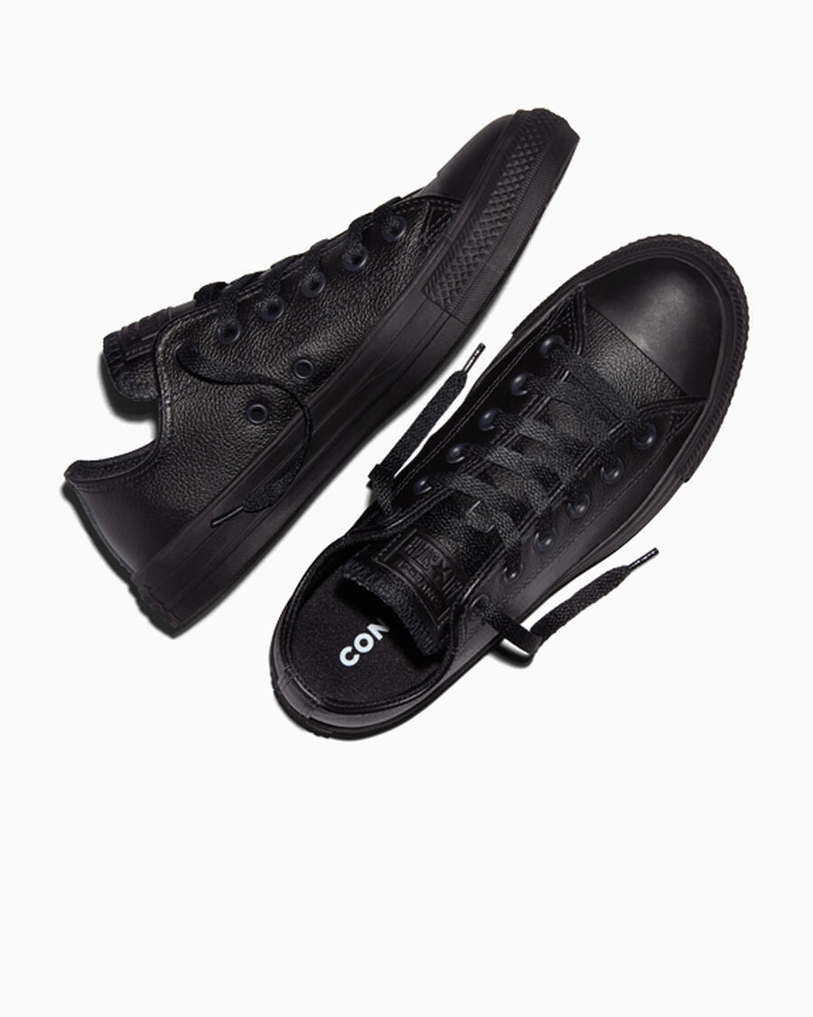 Leather Low Top Sneaker - Black - Black Mono