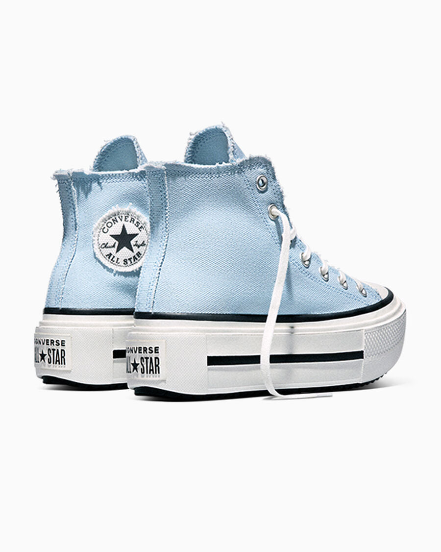 Washed Canvas Platform High Top Sneaker