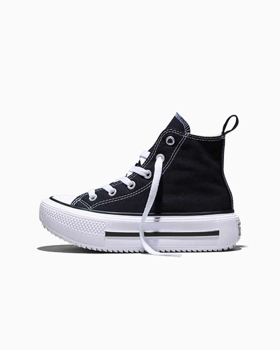 Kids' Canvas Platform High-Top Sneaker - Black - Black/White/Egret