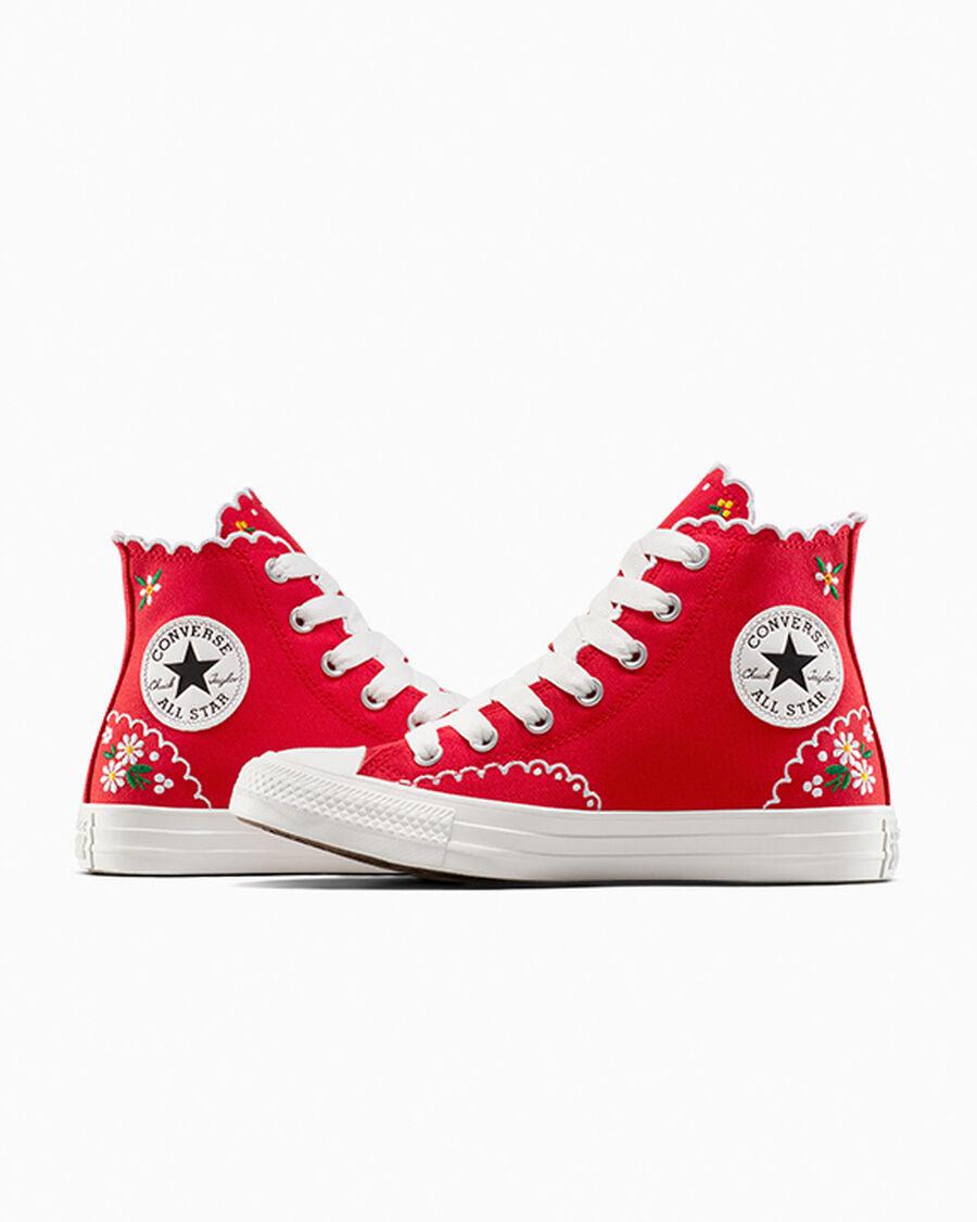 Embroidered Floral Canvas High Top Sneaker