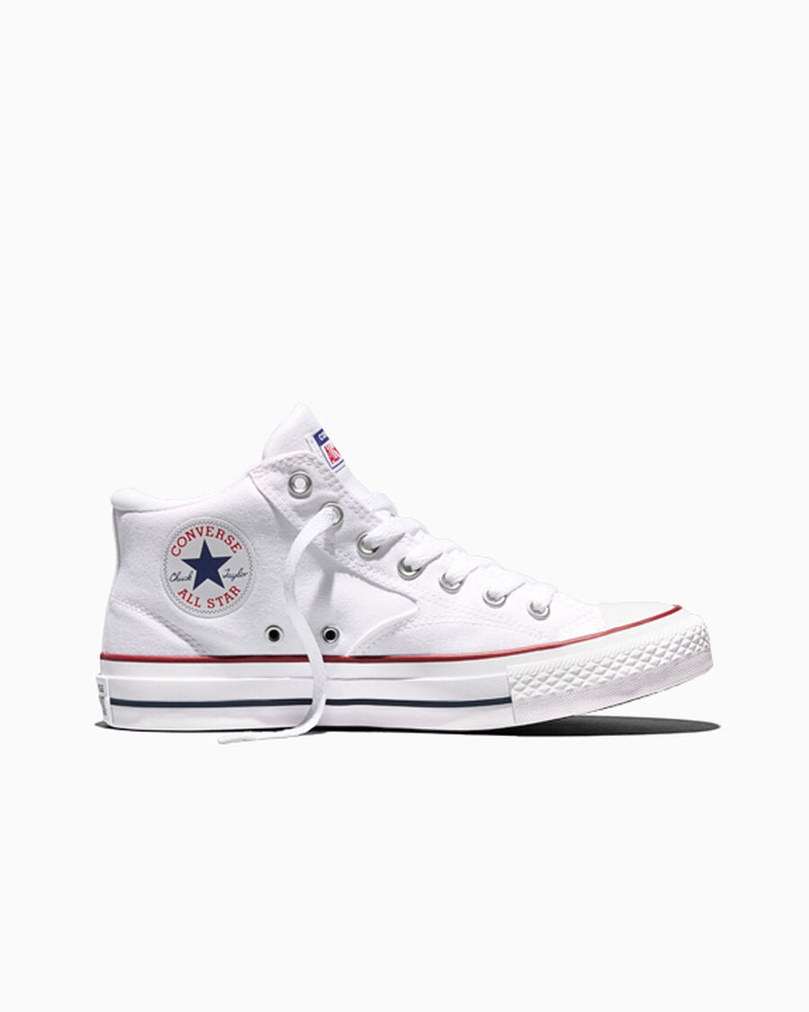 Canvas Mid-Top Sneaker - White/Red/Blue