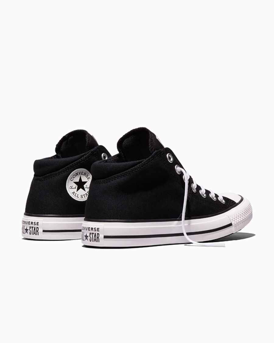 Canvas Mid Top Sneaker - Black/Black/White