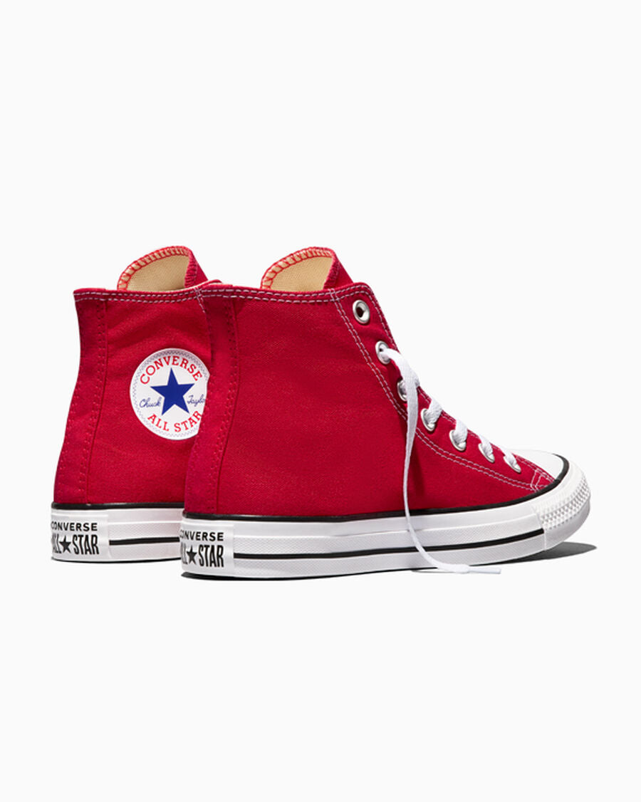 Canvas High-Top Sneaker - Multiple Colors - Red