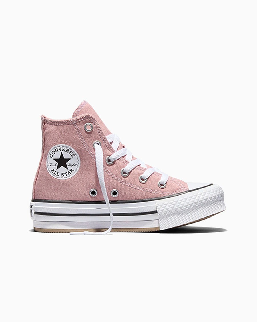 Kids Canvas Platform High Top Sneaker - Black - Petal Pit/White/Black