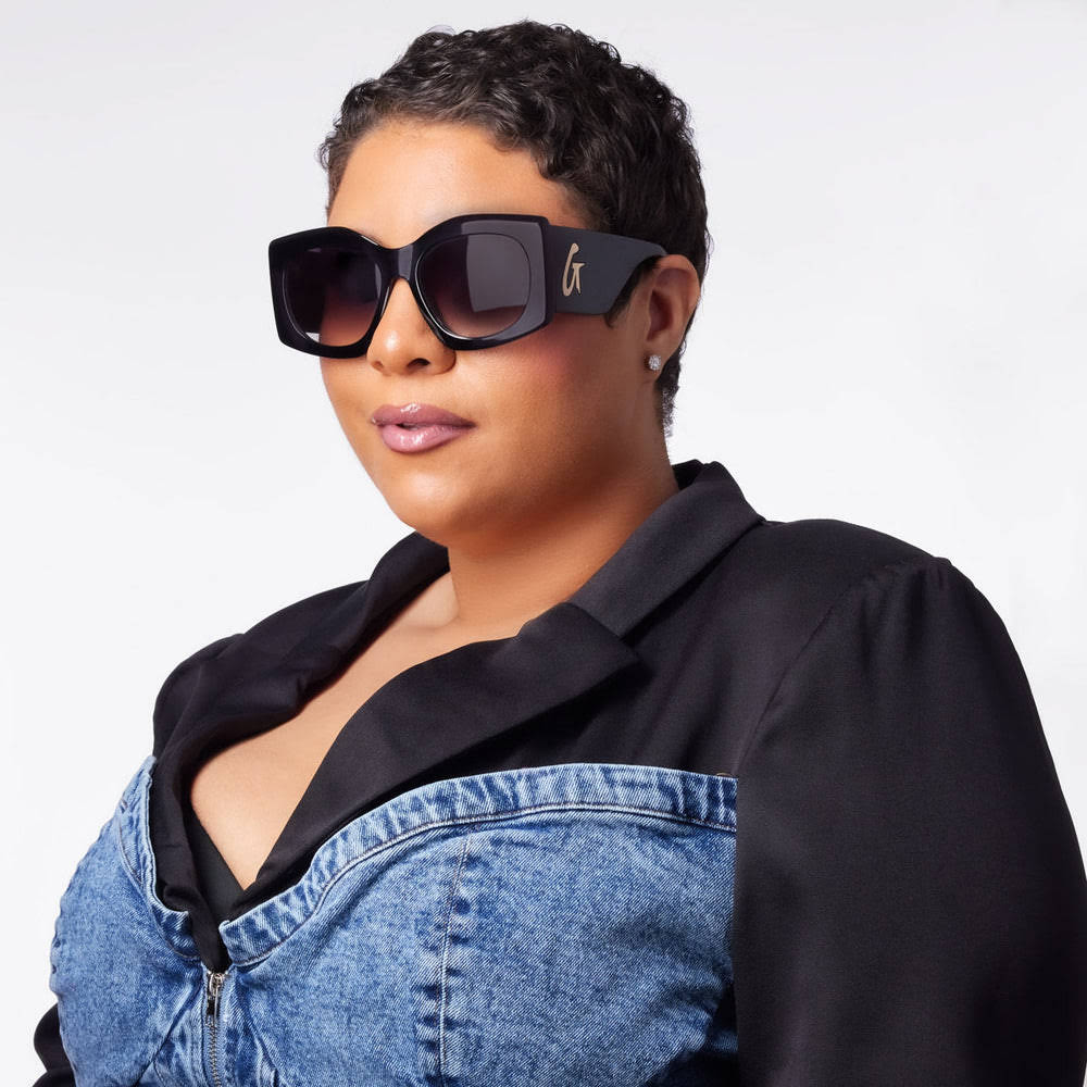 Oversized Butterfly Sunglasses - Black