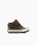 Toddler Leather Easy-On Mid Boot - Olive - Surplus Olive/Vintage White