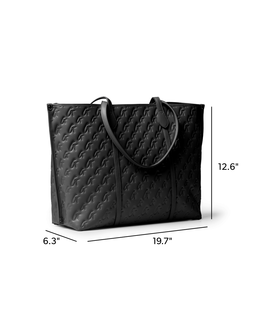 Extra Large Vegan Leather Laptop Tote - Black