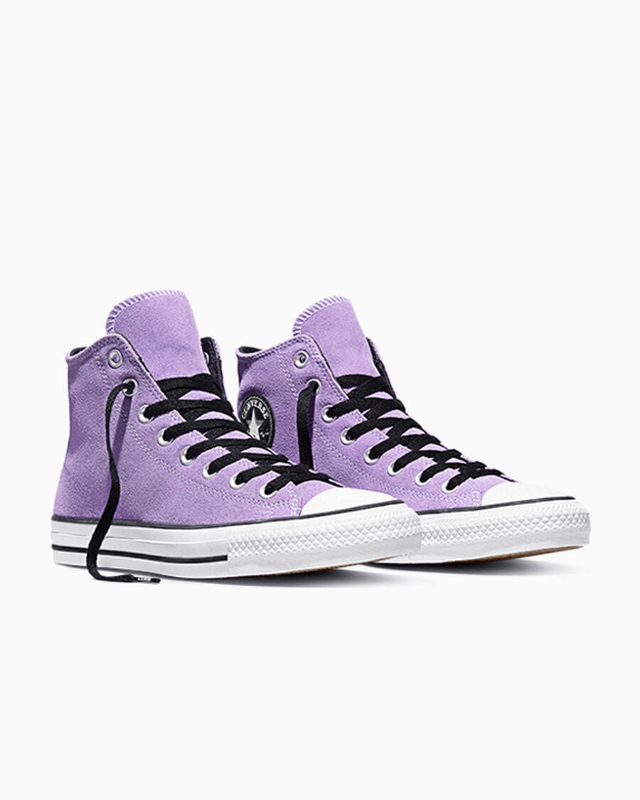 Suede Skate High Top Sneaker - Black - Lilac Soda/Black/White